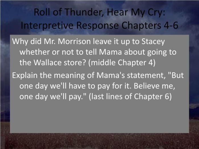 Roll of thunder hear my cry chapter 6