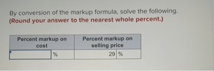 Markup cost selling price convert based